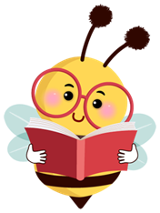 Reading cartoon bee